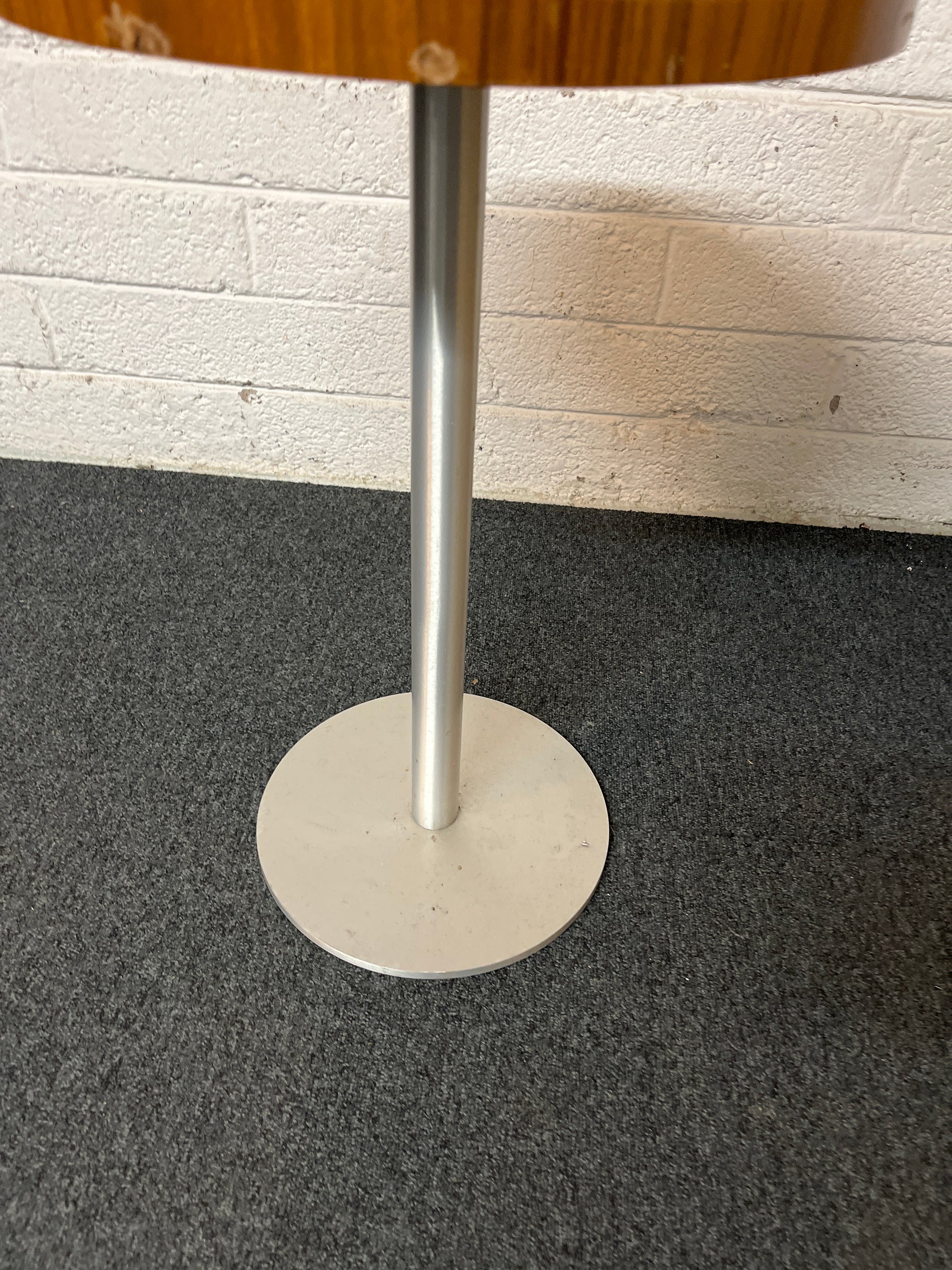 Small cherry lamp table with grey metal base 1325