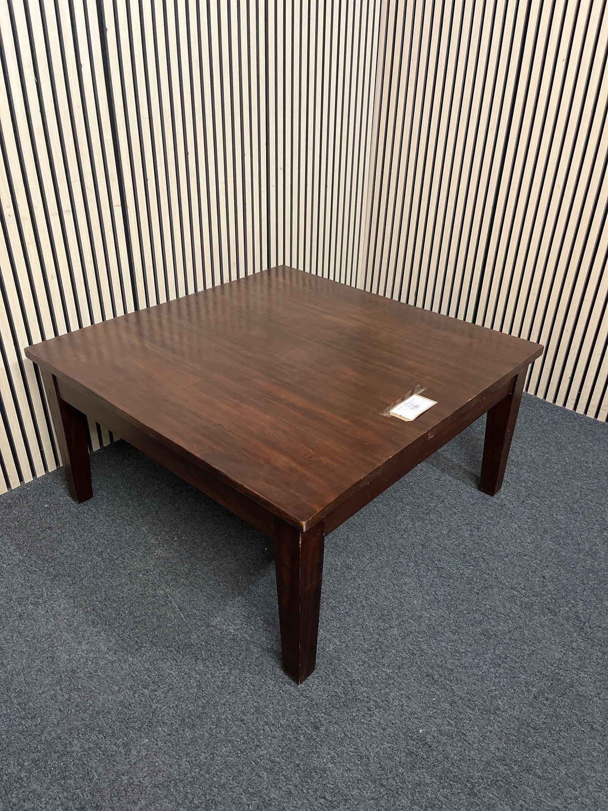 Solid wood low dark wood stained coffee table (H 46 x W 100 x D 100 cm) 44265