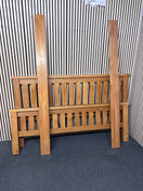 6ft Solid oak wooden bed frame with slatted headboard and footboard, super king 44732