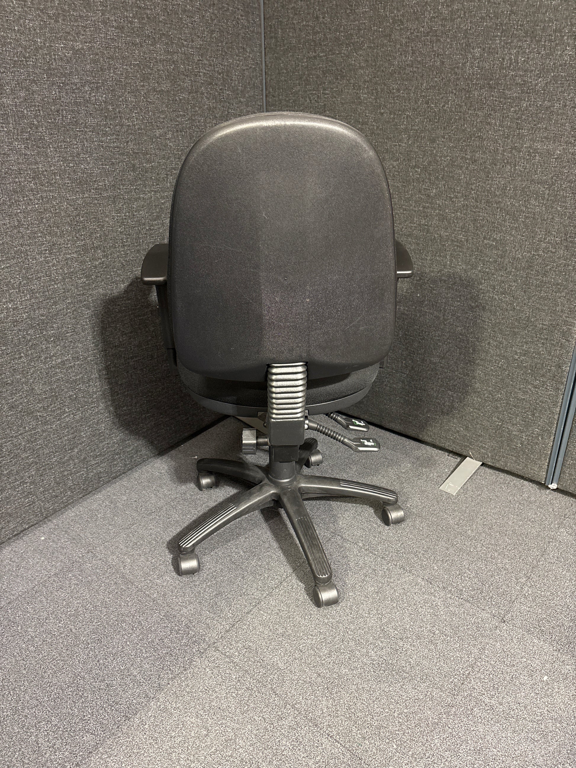 Black fabric BA900 high back swivel with fixed loop arms