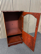 Mahogany 1 glass door 2 drawer small storage unit (H 102 x W 50 x D 50 cm) 44534