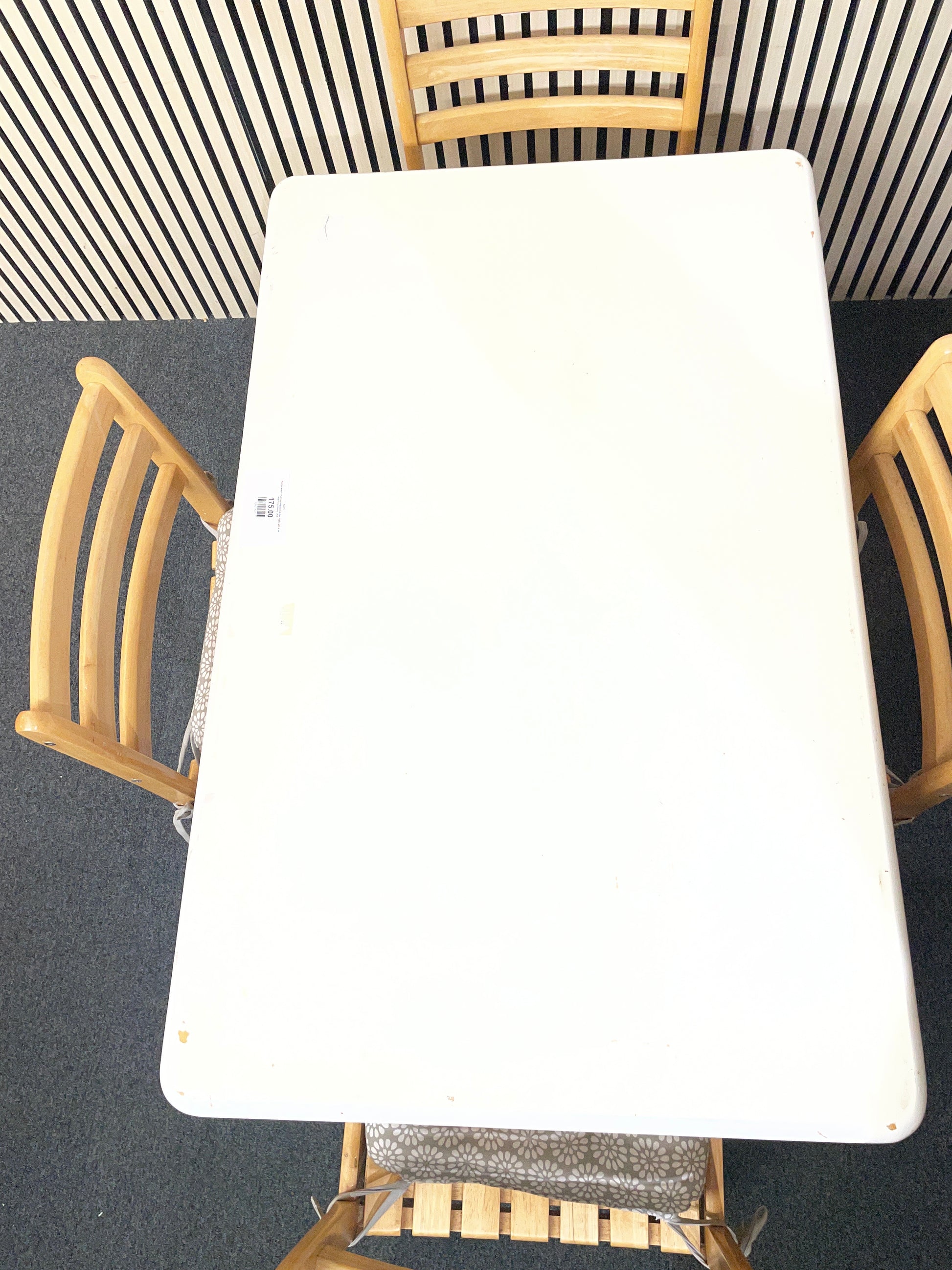 Rubberwood small rectangular kitchen table with 4 no. matching chairs 1126