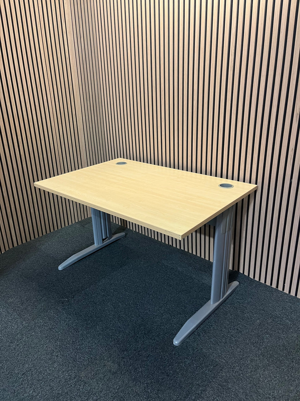 Beech 12x8 straight desk with cantilever legs