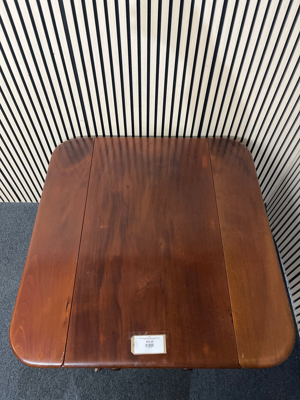 Antique drop leaf mahogany breakfast table with drawer (L 61 - 105 x W 109 cm) 2425