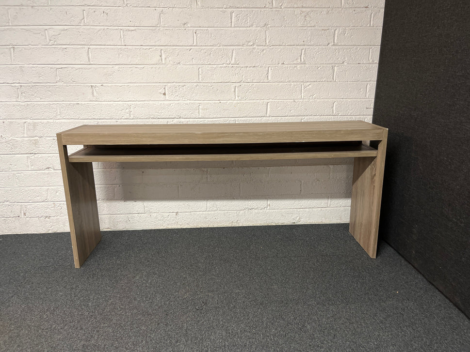 Large grey oak laminate console table with shelf (H 800 x W 1800 x D 400 mm) 1225