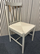 Grey painted solid wood kitchen chair with rattan style seat 44434
