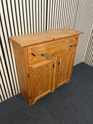 Rustic pine storage unit with top drawer and two doors. (H 90 x W 61 x D 31 cm) 44588