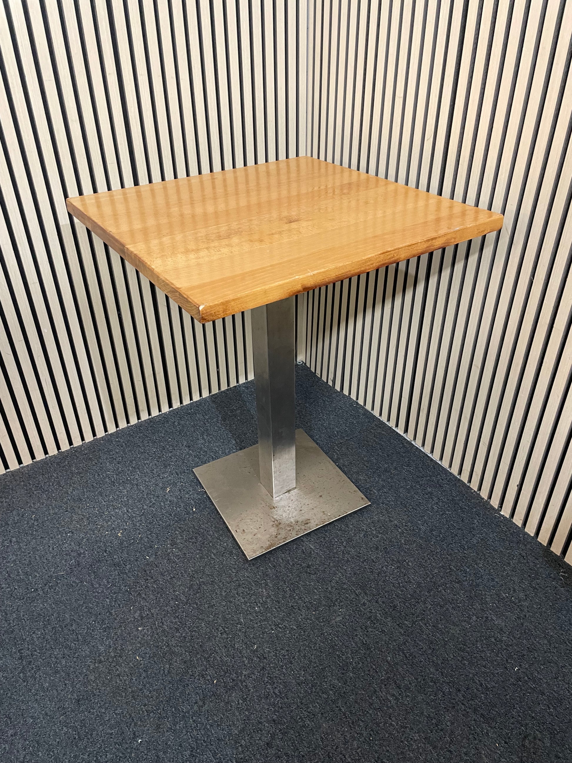 High Bar Table Metal Base - wooden top 70cm x 70cm x 110 cm high 1126
