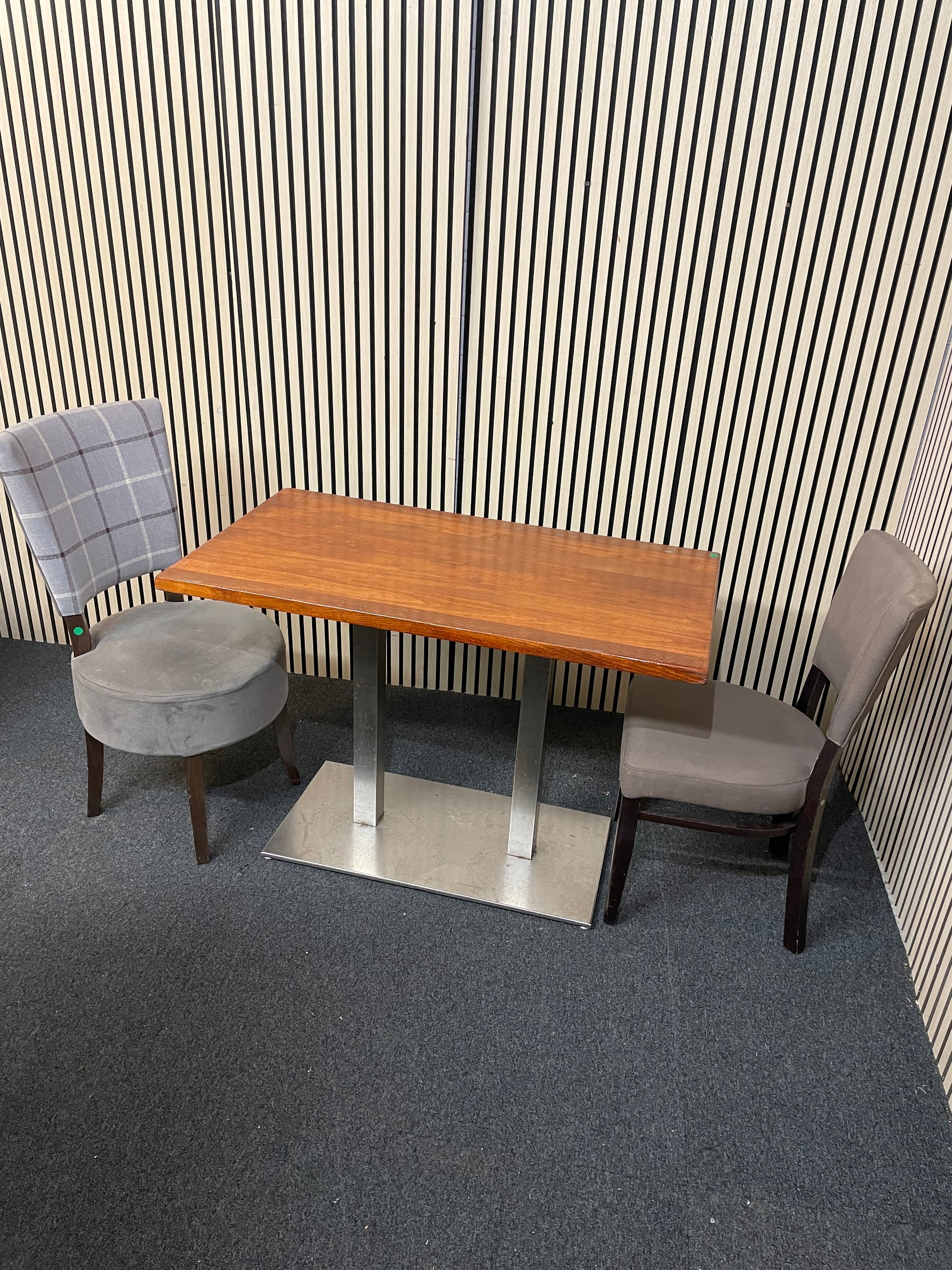 Low double metal base - solid wood top 110 cm x 60 x 75 cm high 1126