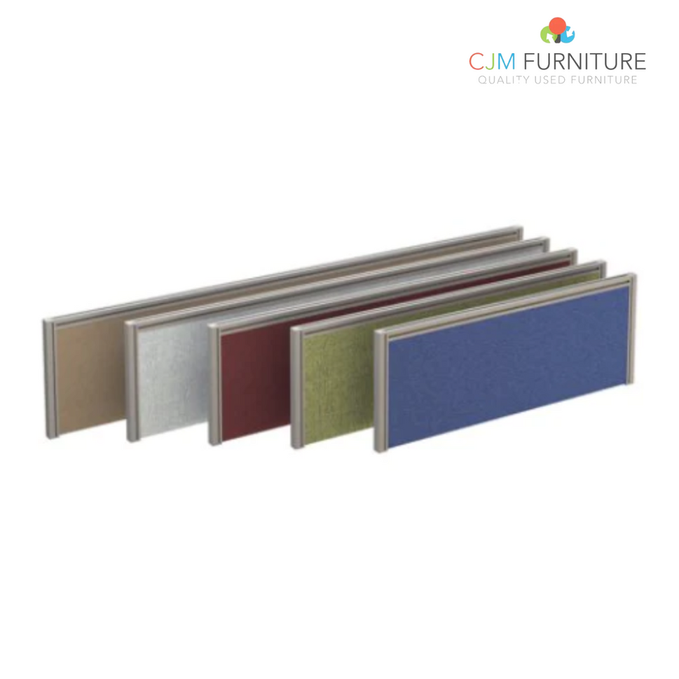 Straight desktop fabric screen - Various finishes (1800mm Wide x 400mm High)