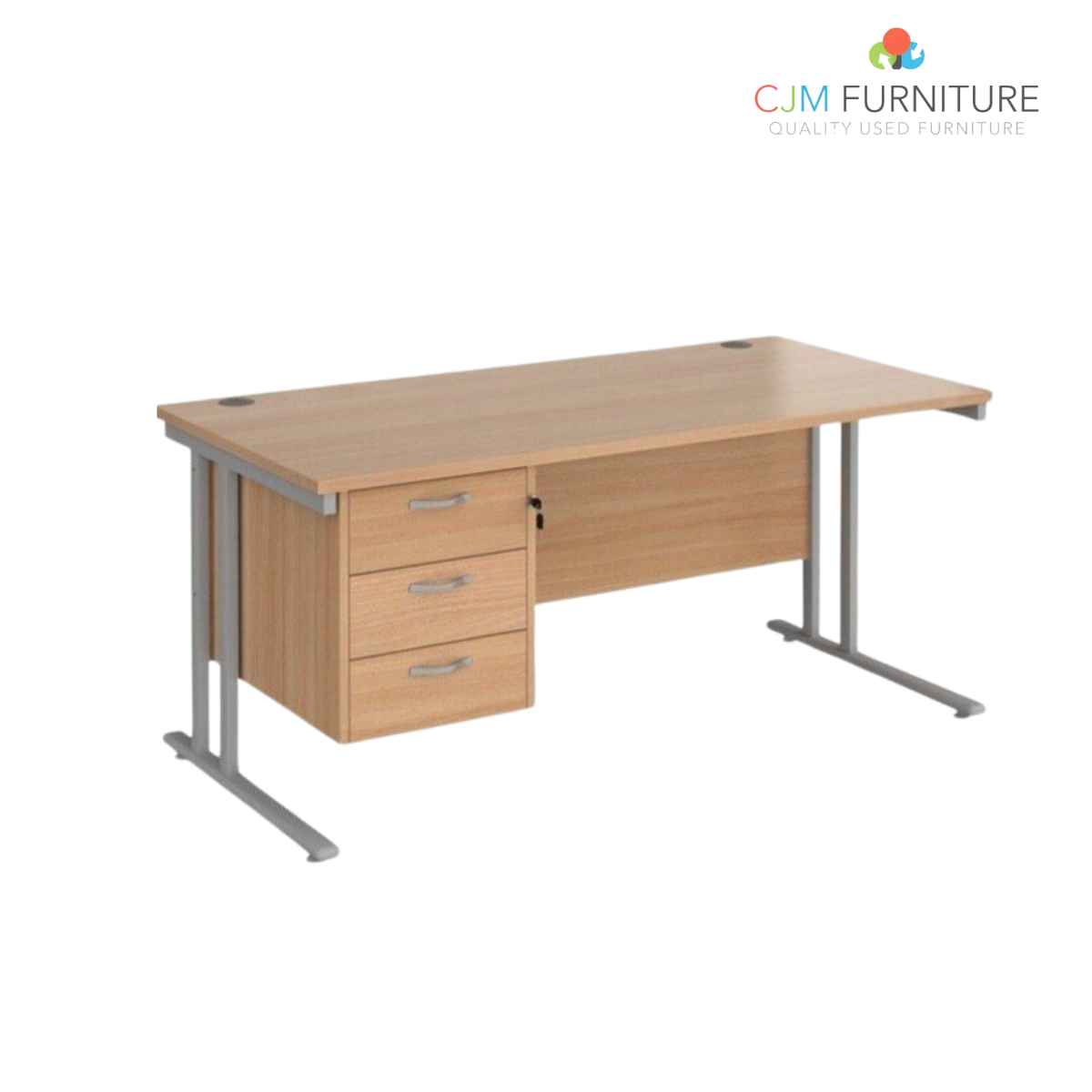 Straight desk 128 with fixed pedestal (1200mm x 800mm)