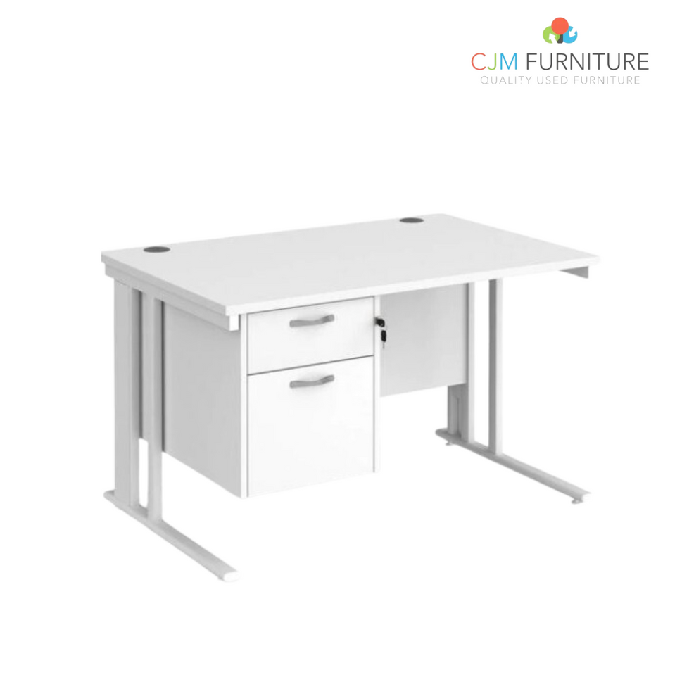 Straight desk 128 with fixed pedestal (1200mm x 800mm)