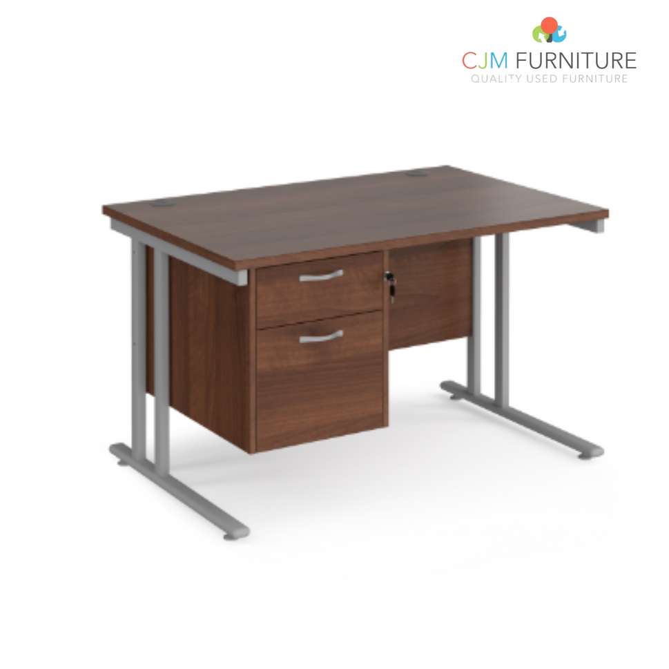 Straight desk 128 with fixed pedestal (1200mm x 800mm)