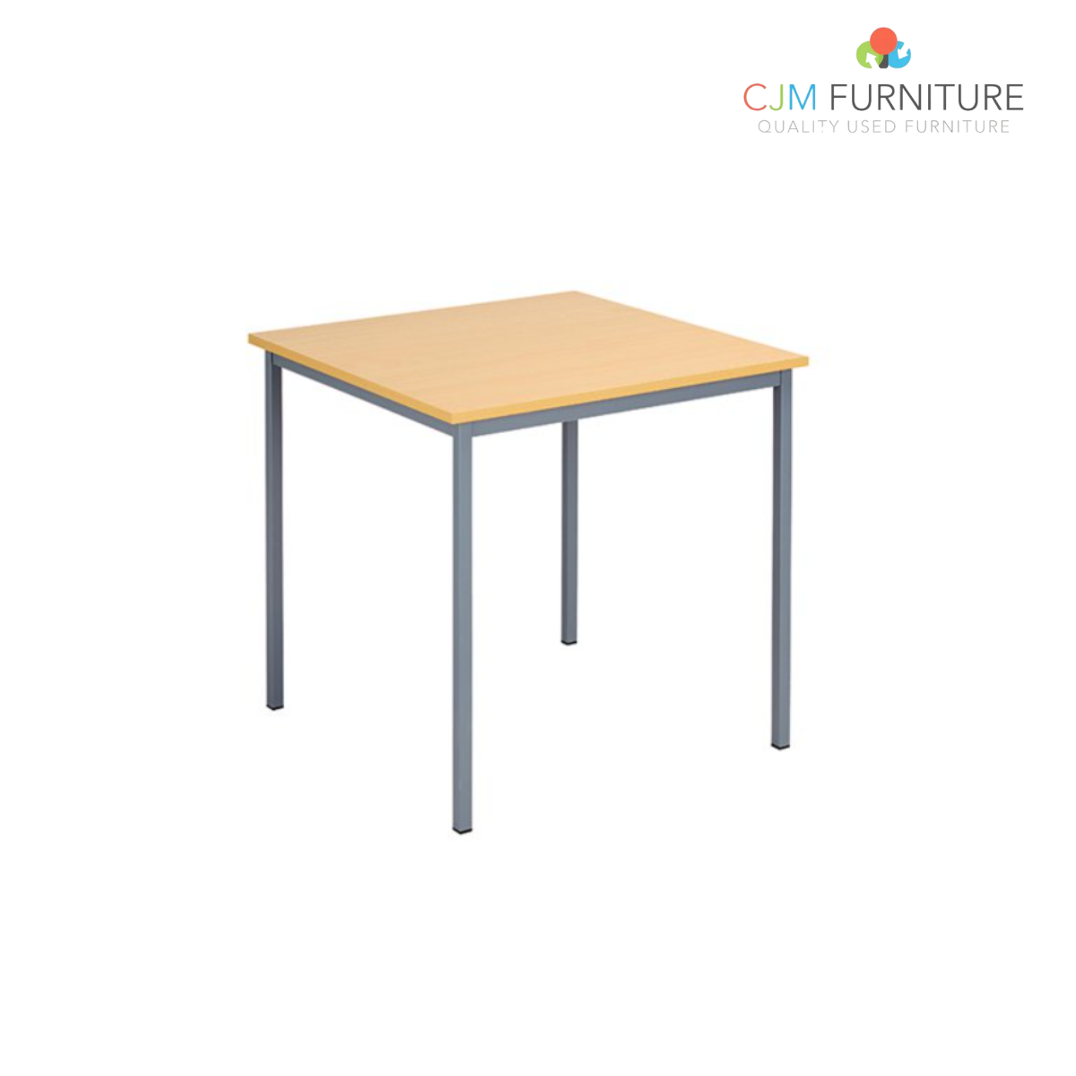 Rectangular Canteen table with silver or graphite frame 800mm x 800mm - Various finishes