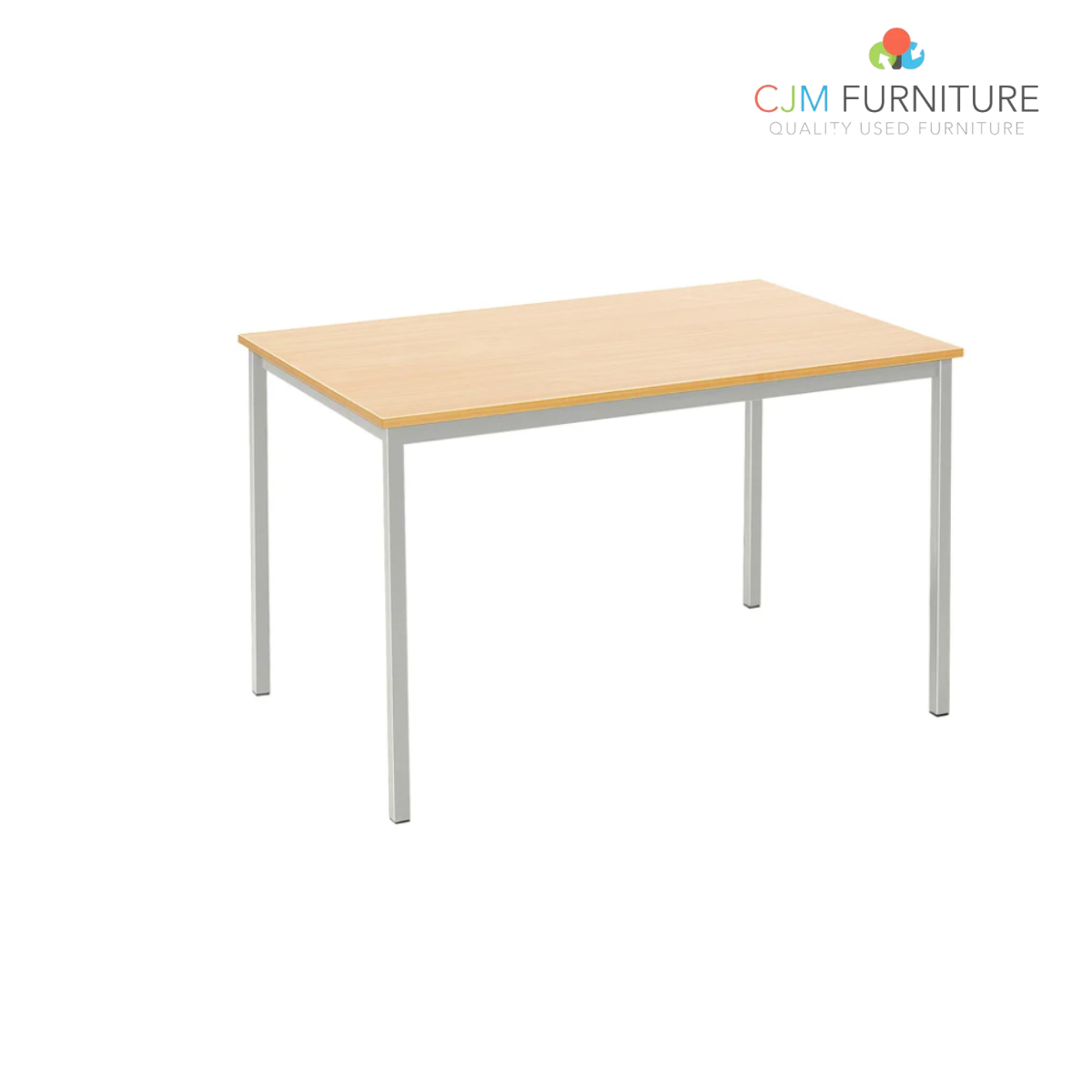 Rectangular Canteen table with silver or graphite frame 1400mm x 800mm - Various, finishes