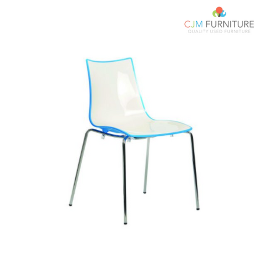 Gecko shell dining stacking chair with anthracite, white or chrome legs - choice of colours