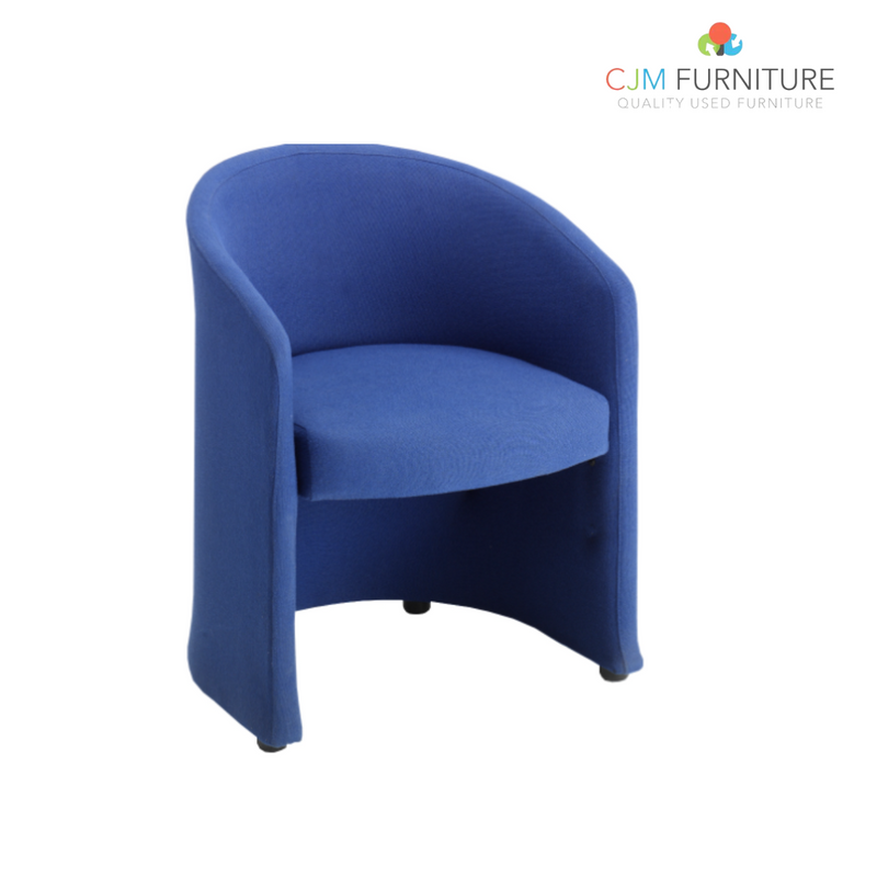Slender 1 seater fabric reception tub chair