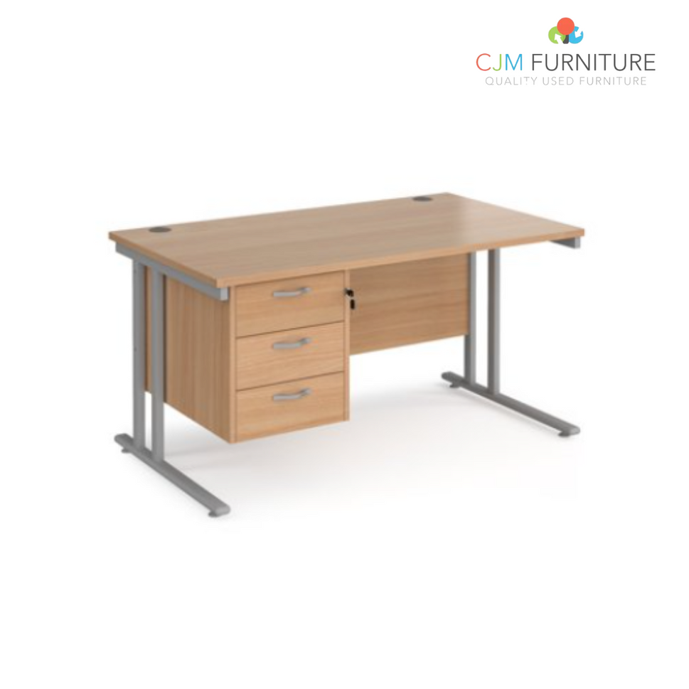 Straight desk 188 with fixed pedestal (1800mm x 800mm)