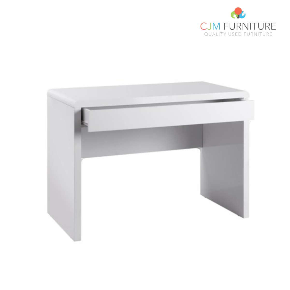 Luxor straight workstation desk in white high gloss with pull out full length drawer Was 99 Now 59.99 FLATPACKED