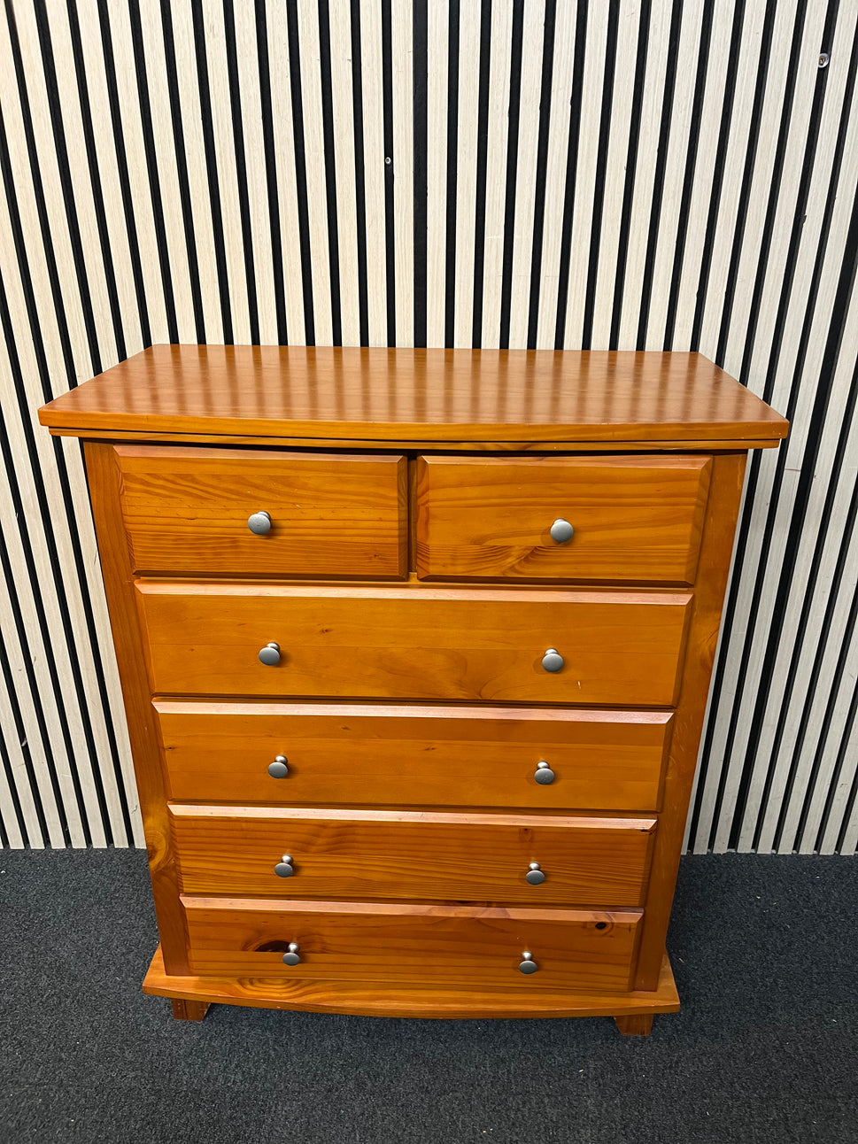 4+2 tall solid pine chest of drawers (H 97 x W 80 x D 40 cm) 3126