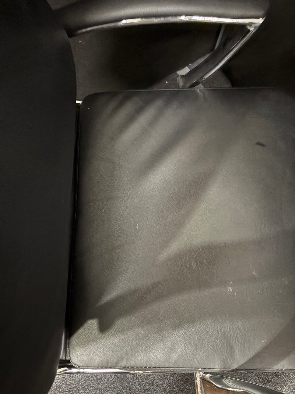 Florence high back executive chair - black faux leather with fixed arms