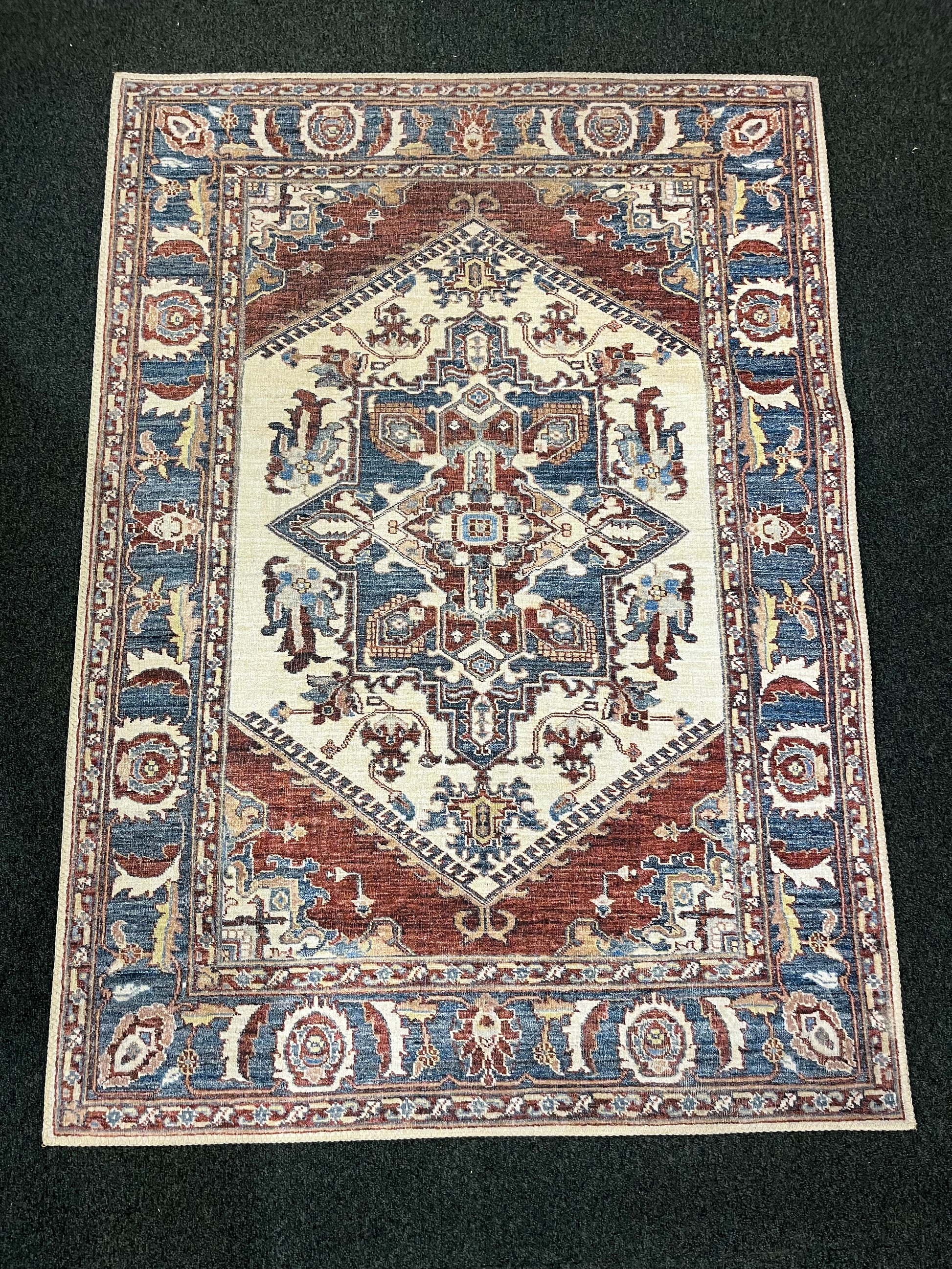 Small wool mix fabric rug (120 x 170 cm) 1126