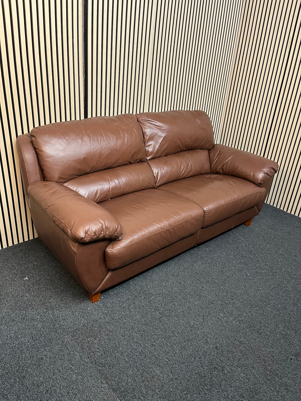 3+2 Dark brown leather suite 1126