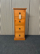 Tall slim 4 drawer pine locker (H 94 x W 36 x D 28 cm) 44766