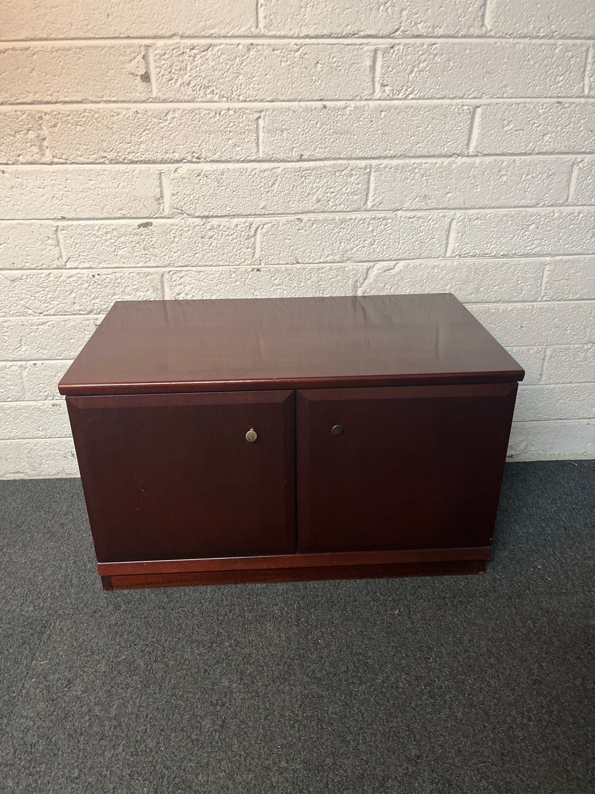 Mahogany low 2 door storage unit 2225