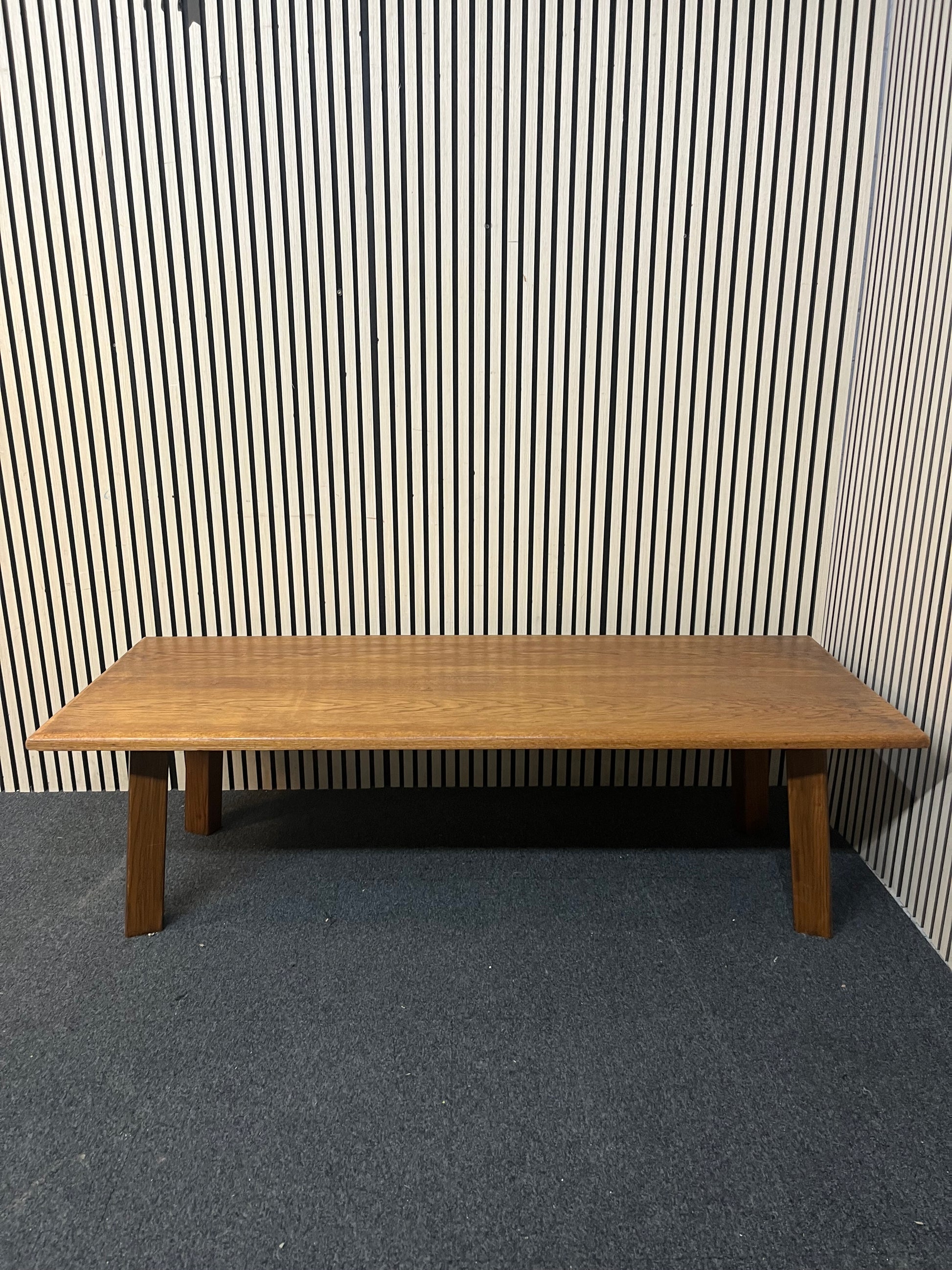 Large solid Oak rectangular bench (H 50 x W 174 x D 50 cm) 2226