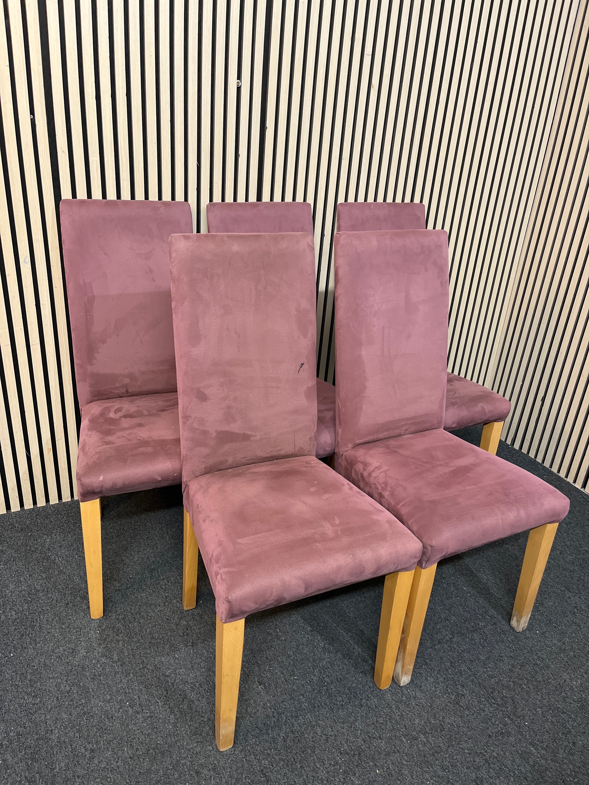 High back wine fabric dining chair (SET OF 5) 2226