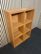 Modern wood effect storage unit with six open cube compartments. (H 117 x W 80 x D 30 cm) 44591