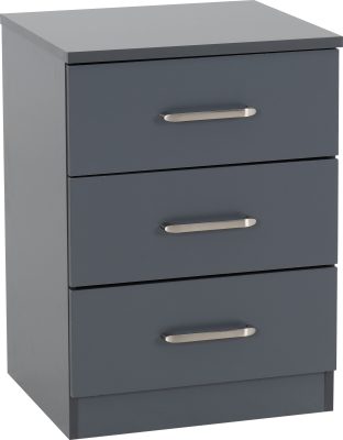 NEW Dakota 3 drawer bedside locker- Dark Grey
ASSEMBLED PRICE IS €100