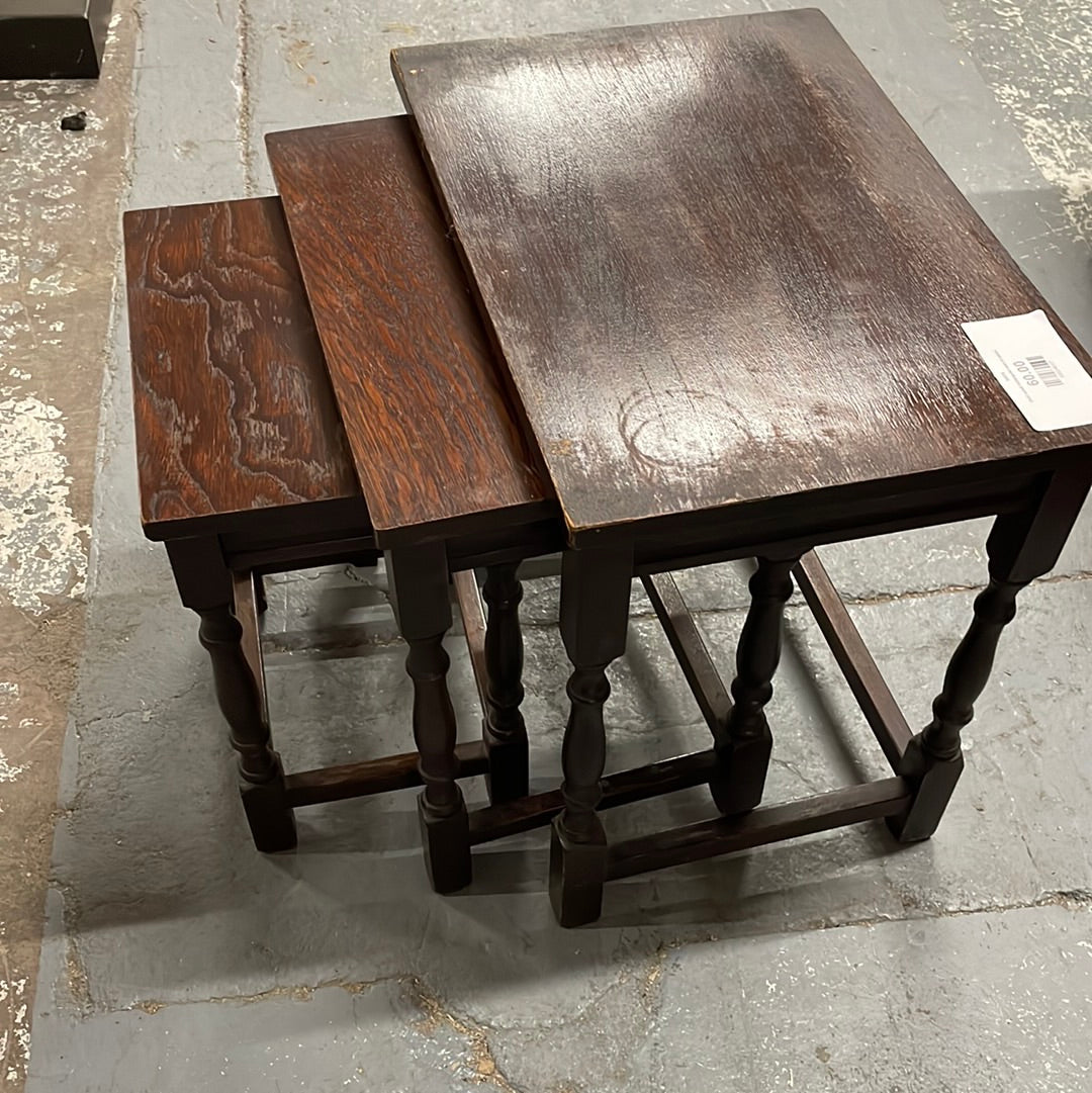 Dark wood rectangular nest of tables CJM Furniture