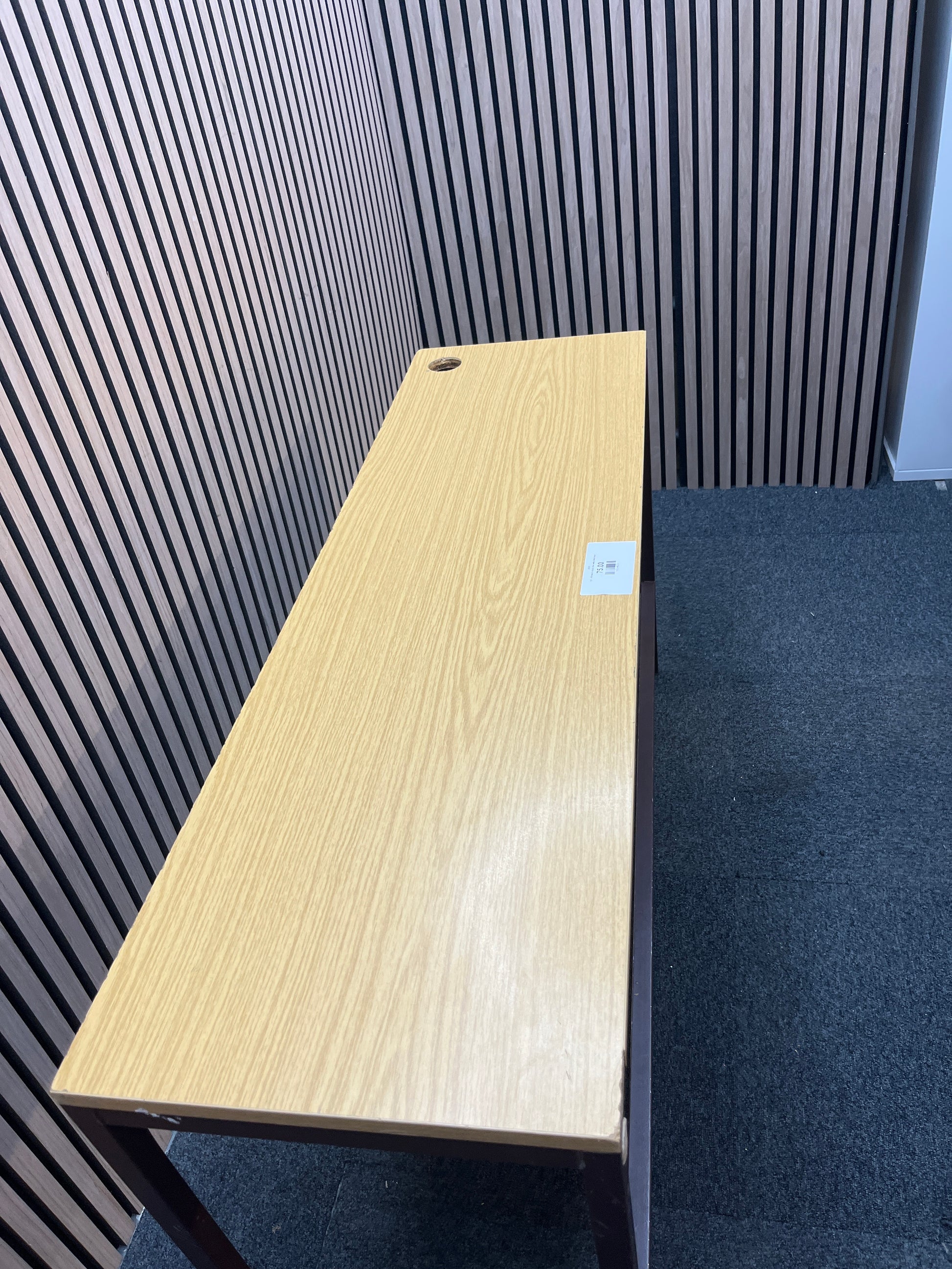 125 x 90 beech study desk with metal legs