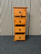 Tall slim 4 drawer pine locker (H 94 x W 36 x D 28 cm) 44766