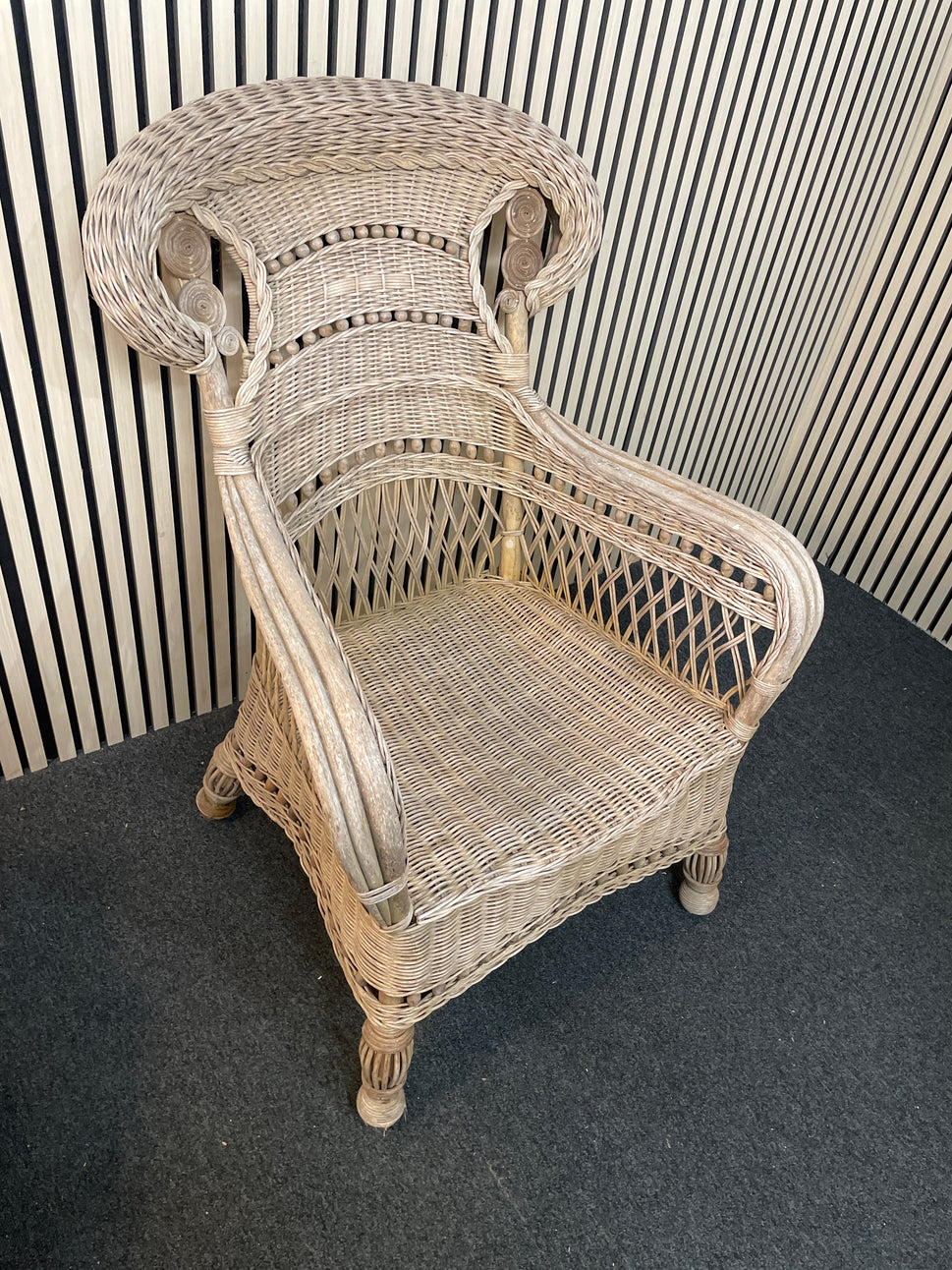 High back wicker armchair 1126