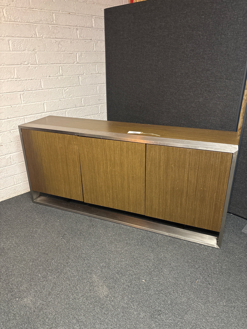 Large 3 door stainless steel and wenge sideboard 1800Lx800Hx450D 3225