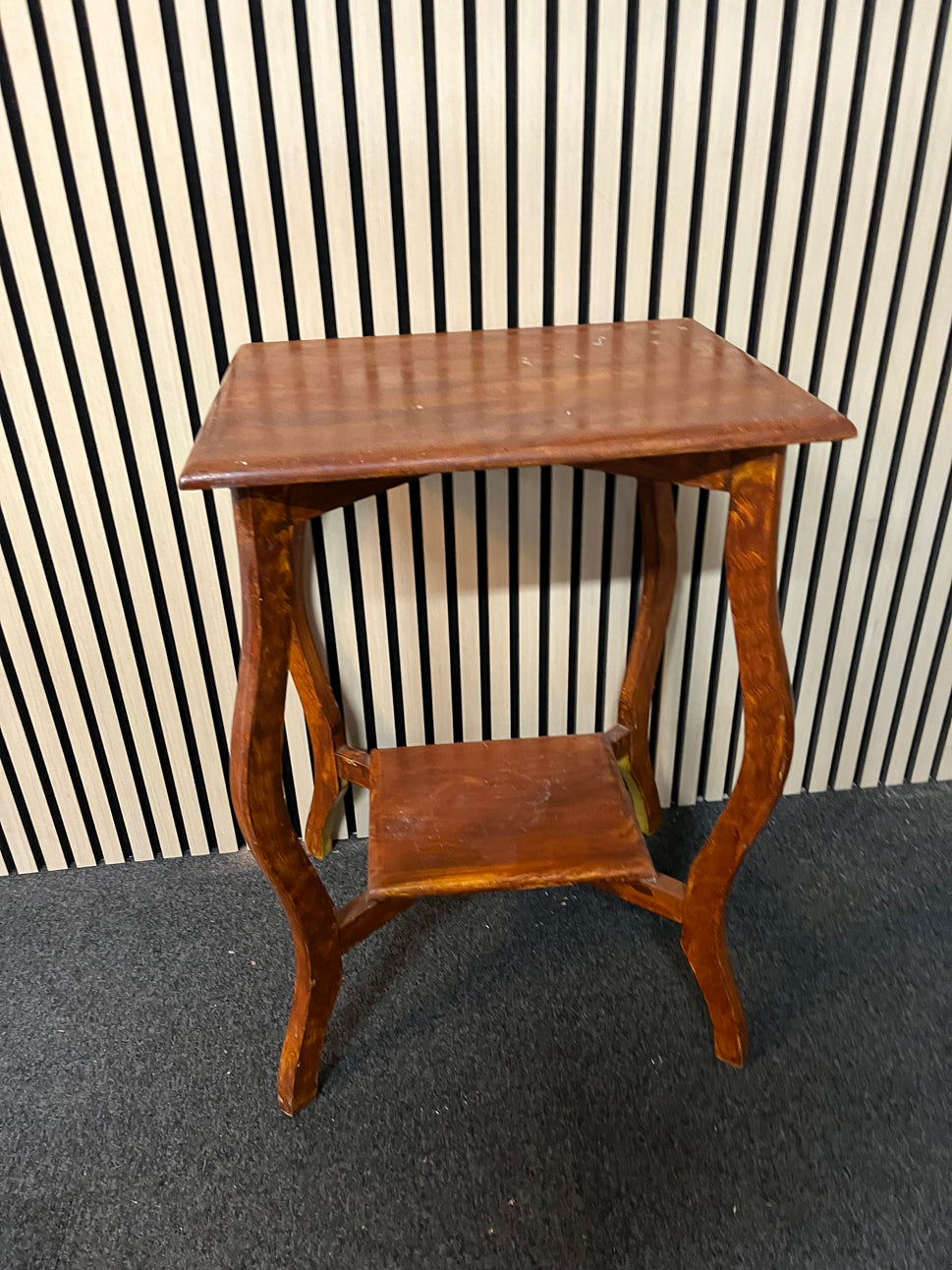 Light brown wooden tiered lamp table 1325