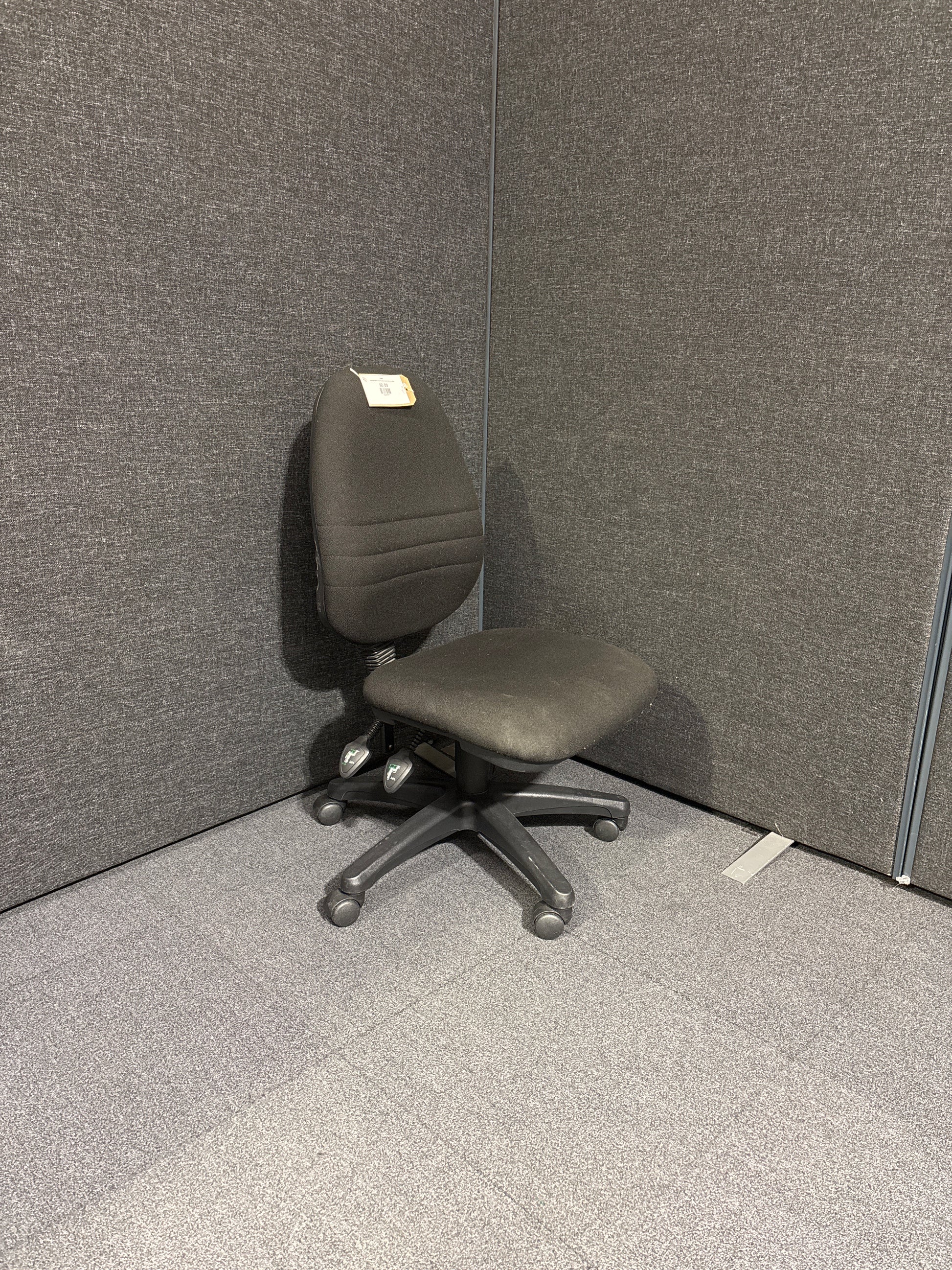 Charcoal fabric second hand swivel chair- no arms