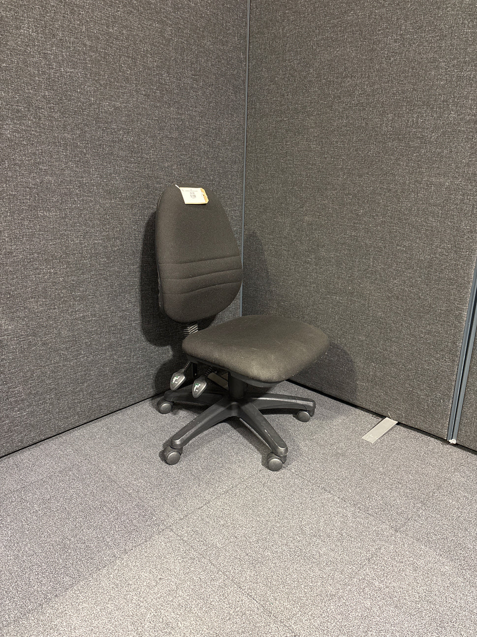 Charcoal fabric second hand swivel chair- no arms