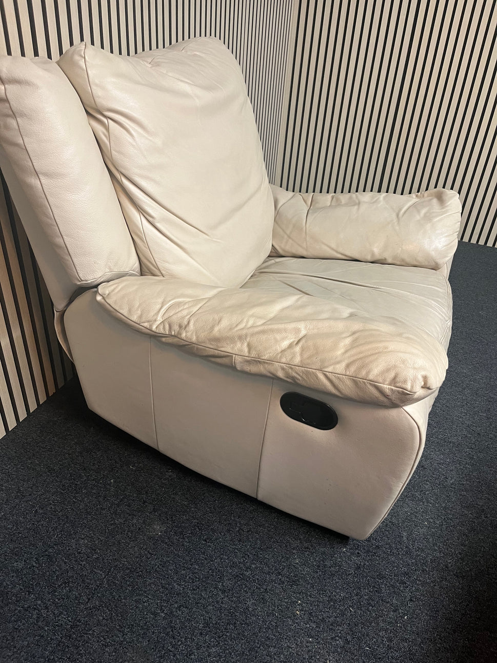 Real cream leather armchair 1325