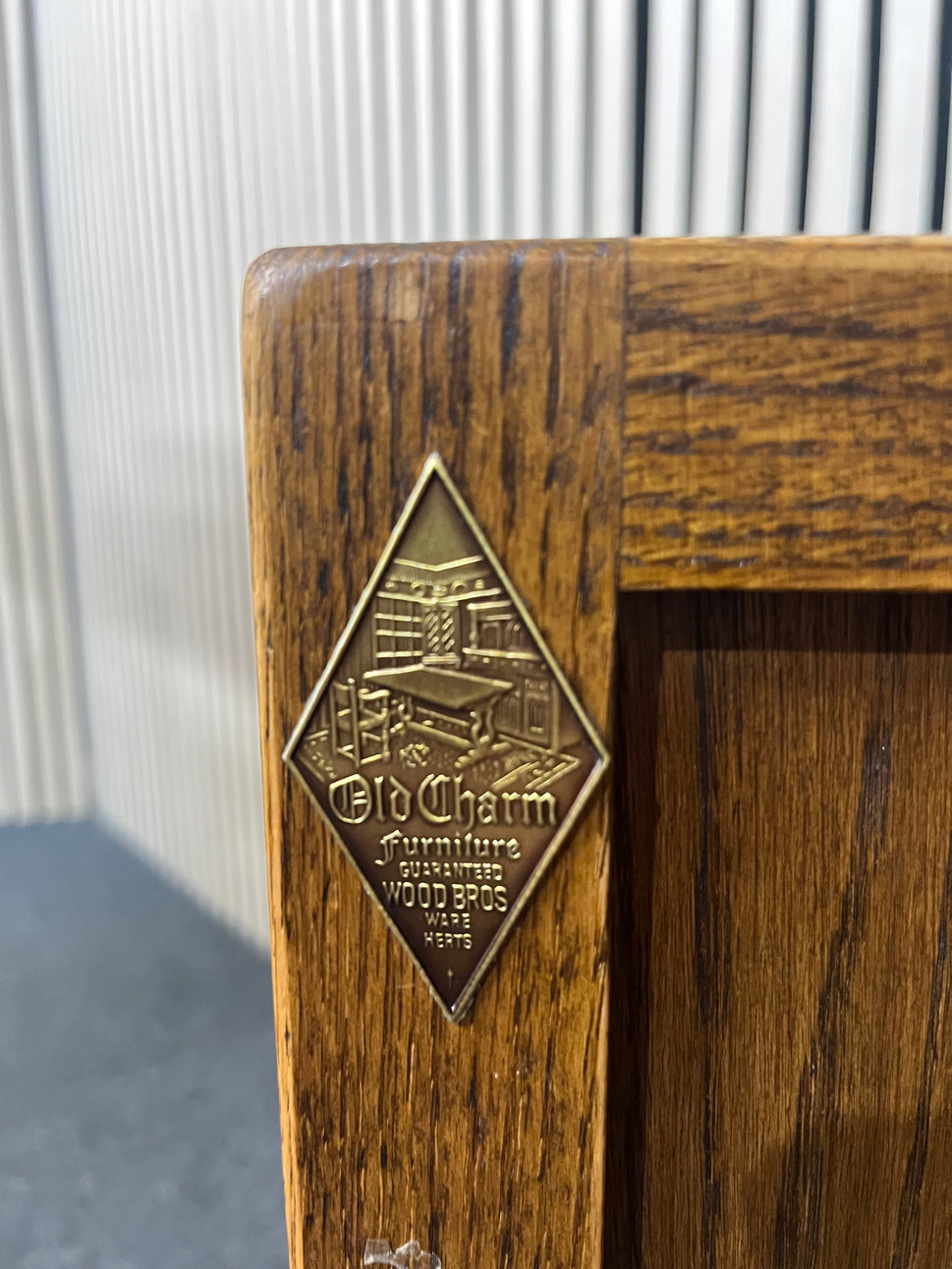 Solid english oak ornate 2 door occasional lamp tables (SET OF 2) 1425