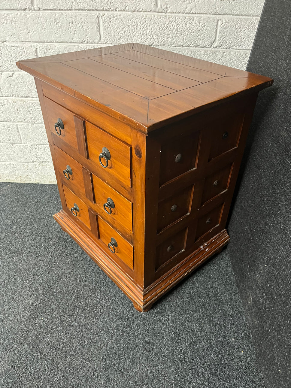 Solid wood 6 drawer locker (H 720 x W 620 x D 490 mm) 1225