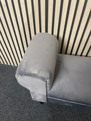 Crush grey fabric footstool 44715