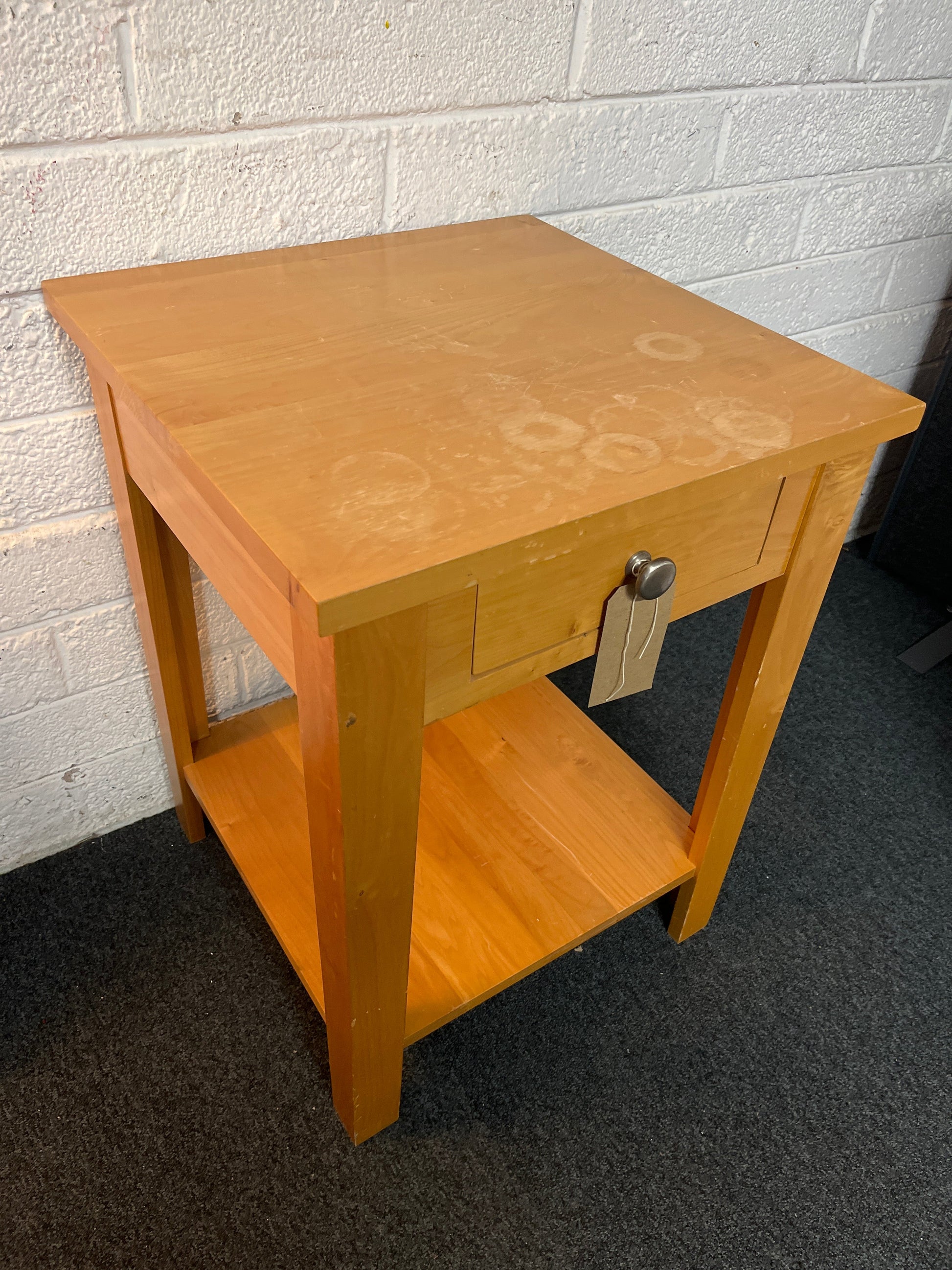 Solid oak 1 drawer bedside table 2225