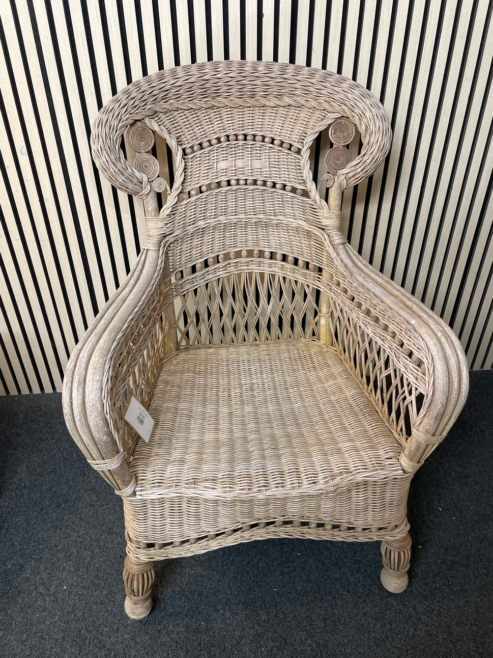 High back wicker armchair 1126