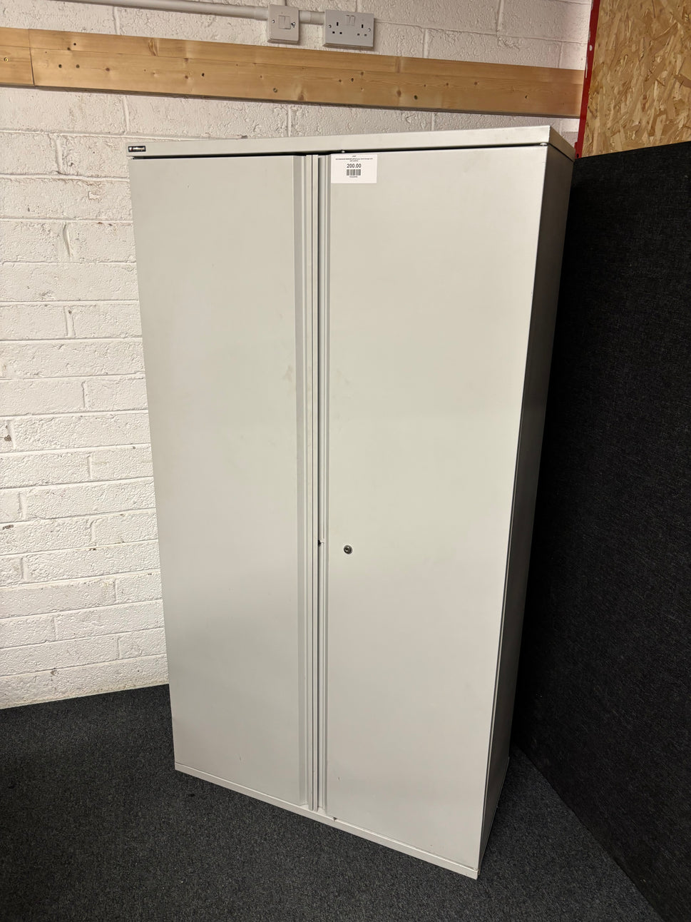 SECONDHAND MARGIN tall 6x3 grey steel storage unit with shelves
