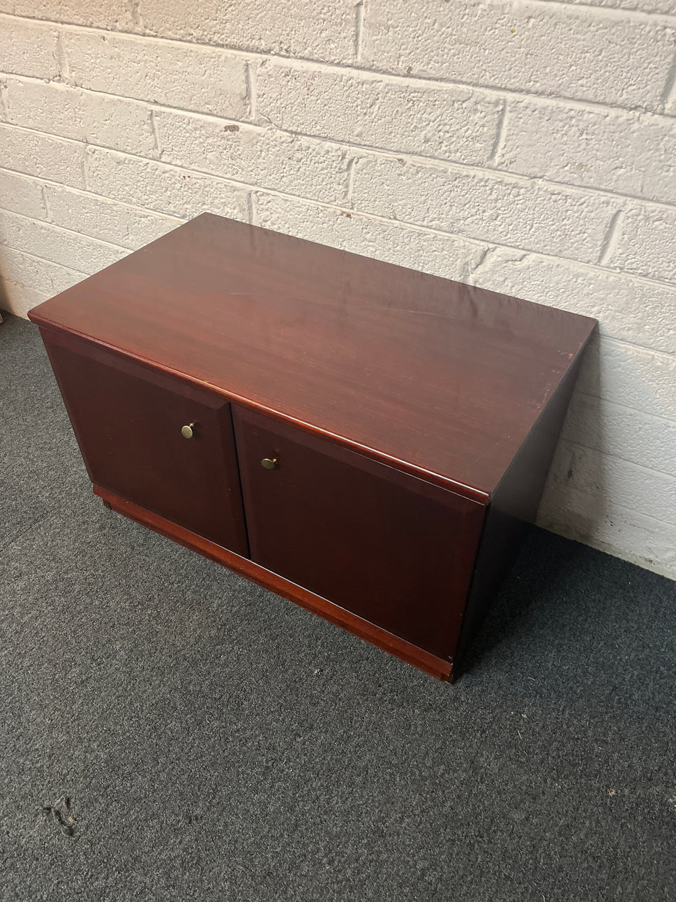 Mahogany low 2 door storage unit 2225