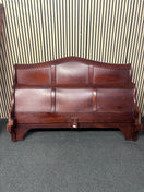 Mahogany finish sleigh bed frame 5ft king size 44779